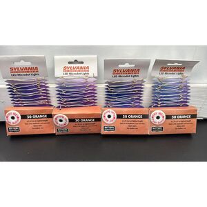 Lot of 4 Sylvania Halloween Series LED Microdot Lights 30 Orange